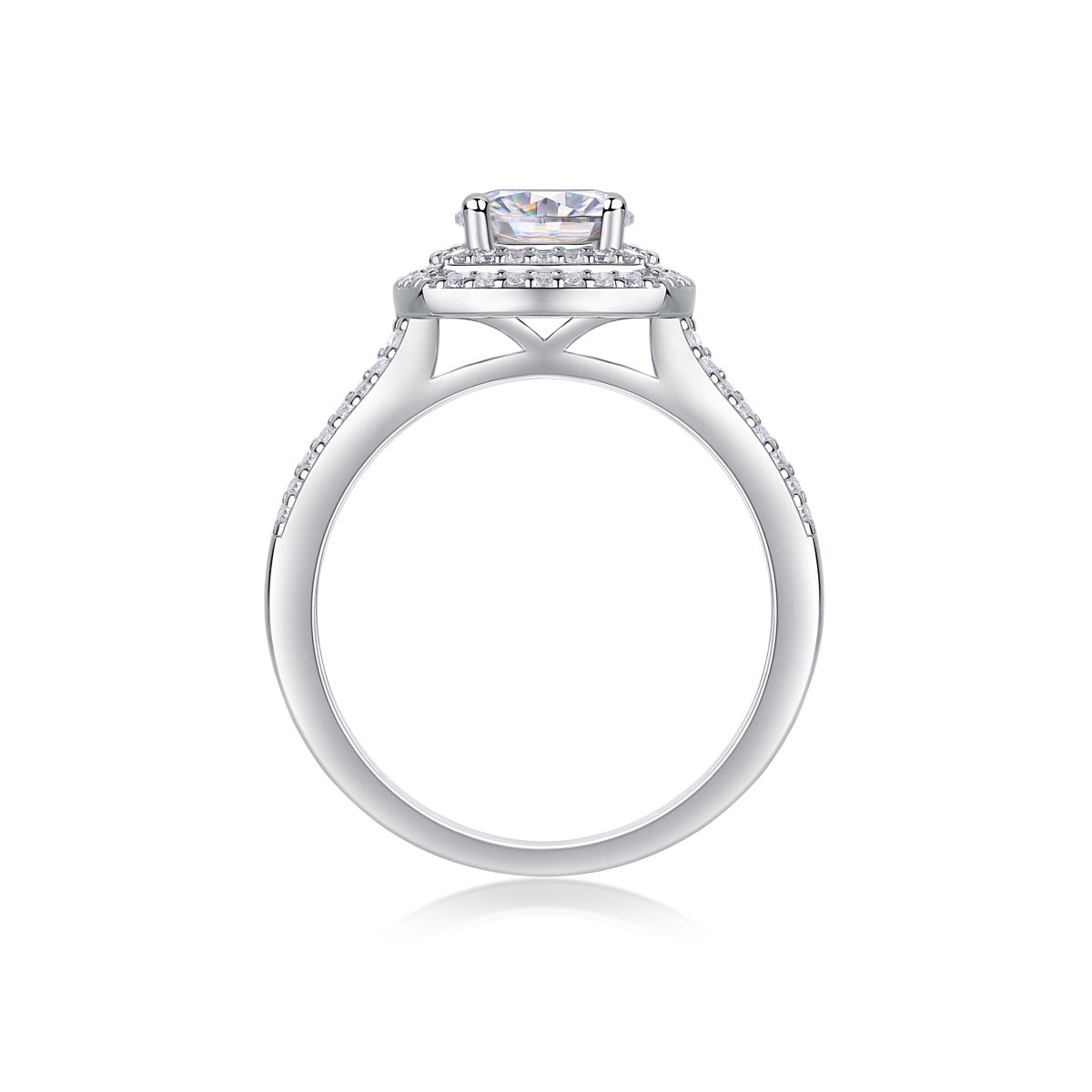 S925 silver 1ct moissanite ring fashion high-end ring