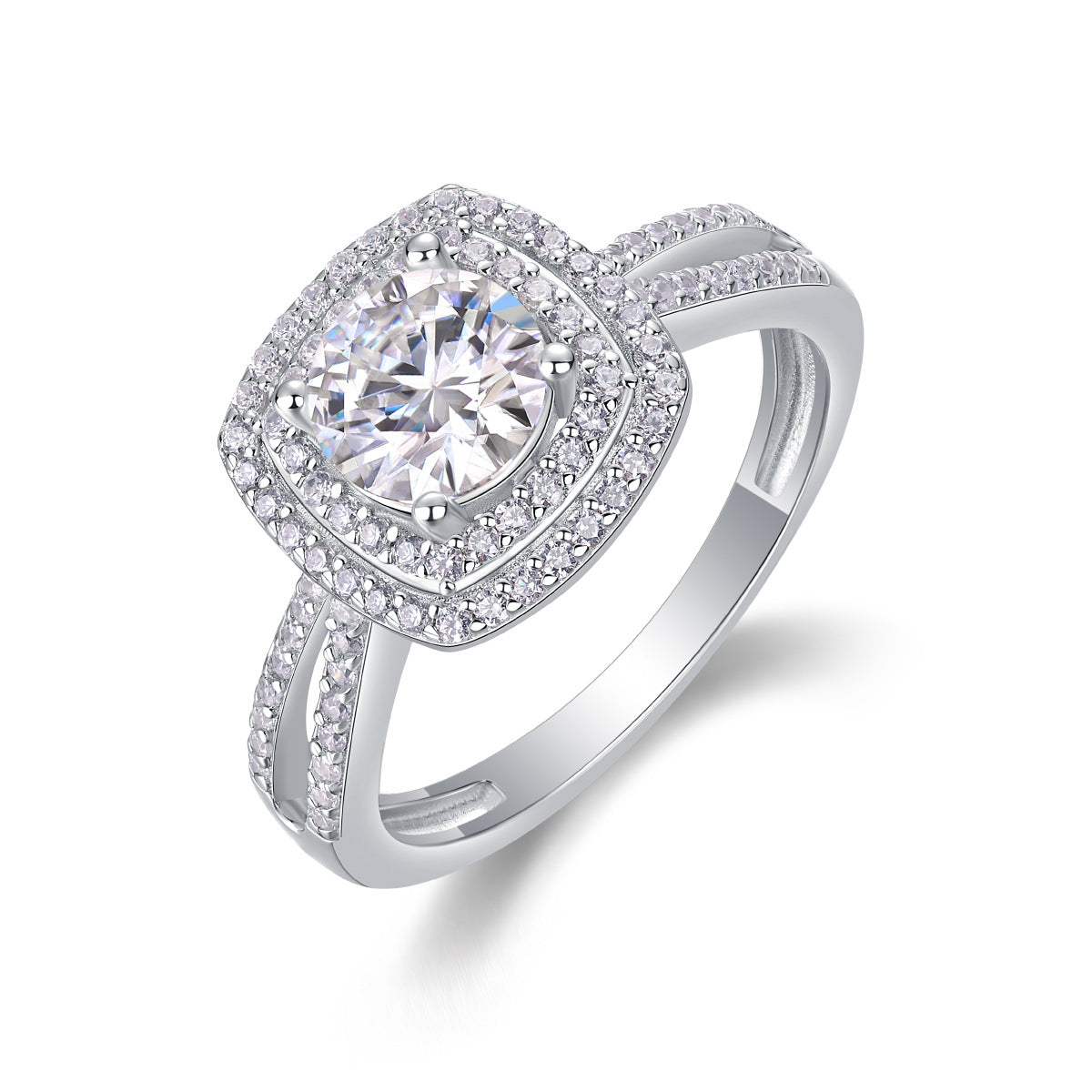 S925 silver 1ct moissanite ring fashion high-end ring