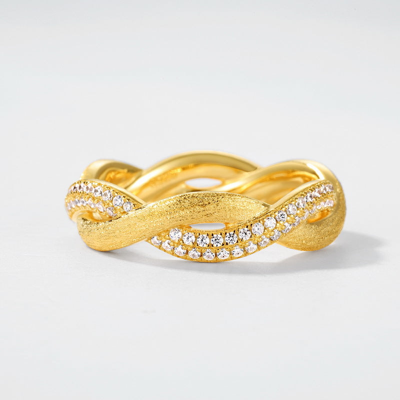 Women S925 Silver Gold Plated Ring Light Luxury Handpiece