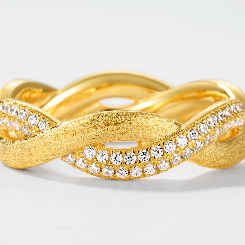 Women S925 Silver Gold Plated Ring Light Luxury Handpiece