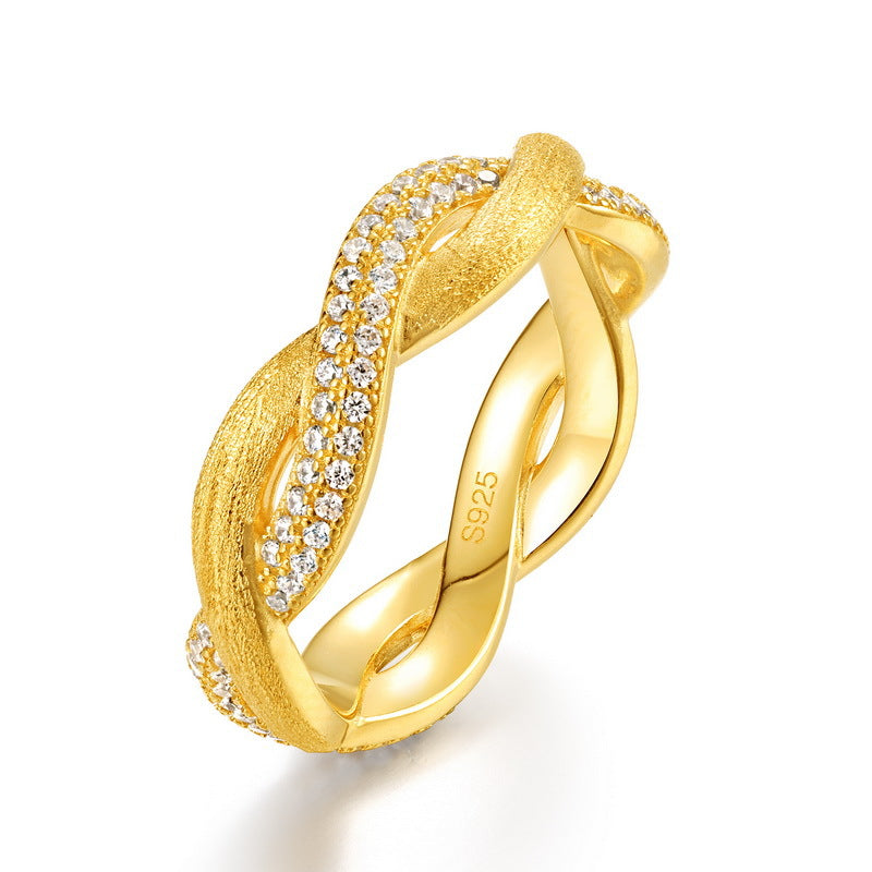 Women S925 Silver Gold Plated Ring Light Luxury Handpiece