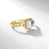 Elegant Geometric Square Labradorite Ring with S925 Sterling Silver Plated in Gold