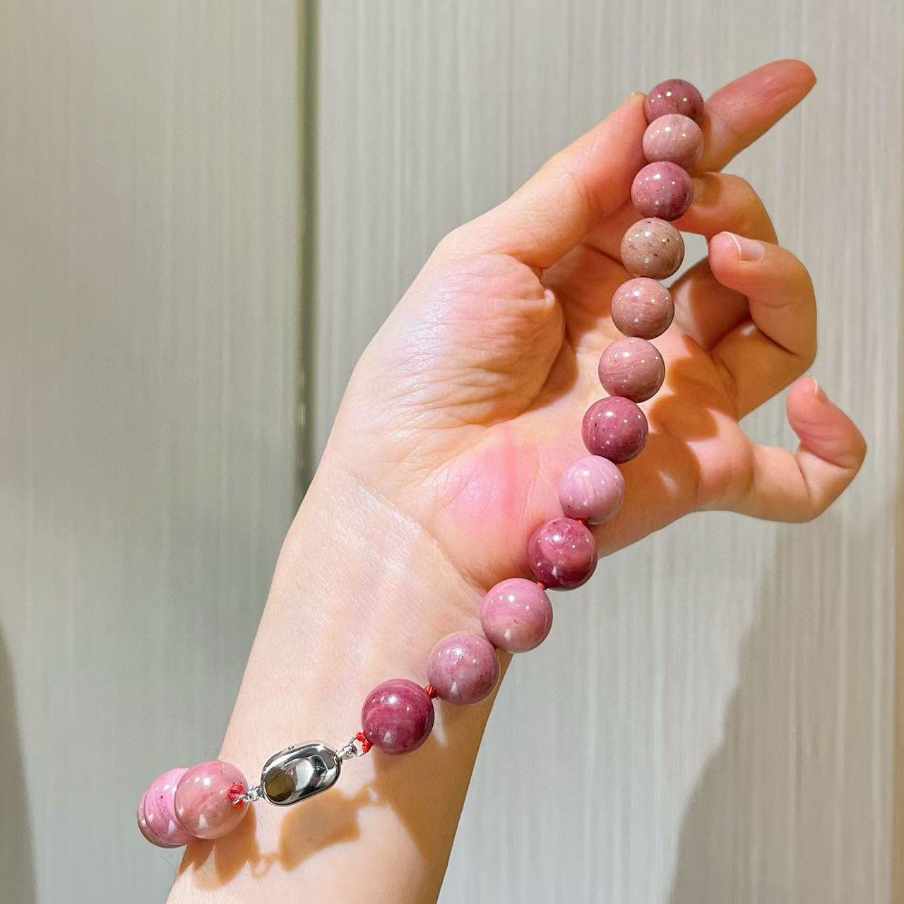 12mm premium 3A natural redwood pattern necklace collarbone chain