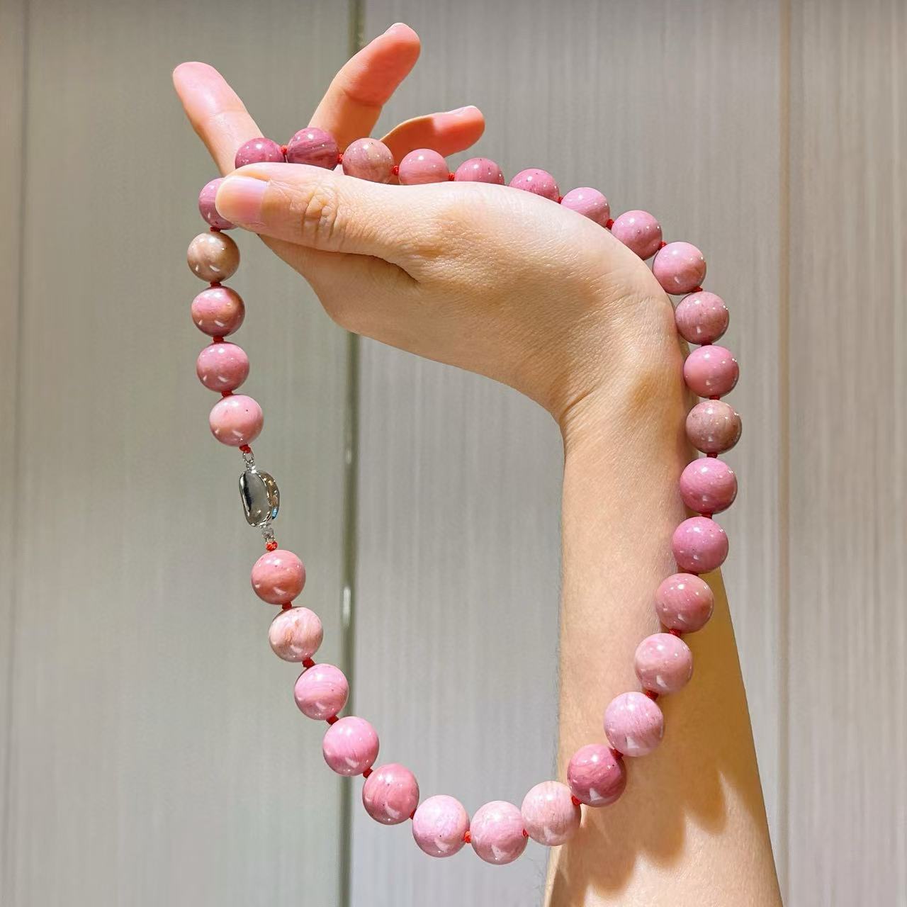 12mm premium 3A natural redwood pattern necklace collarbone chain