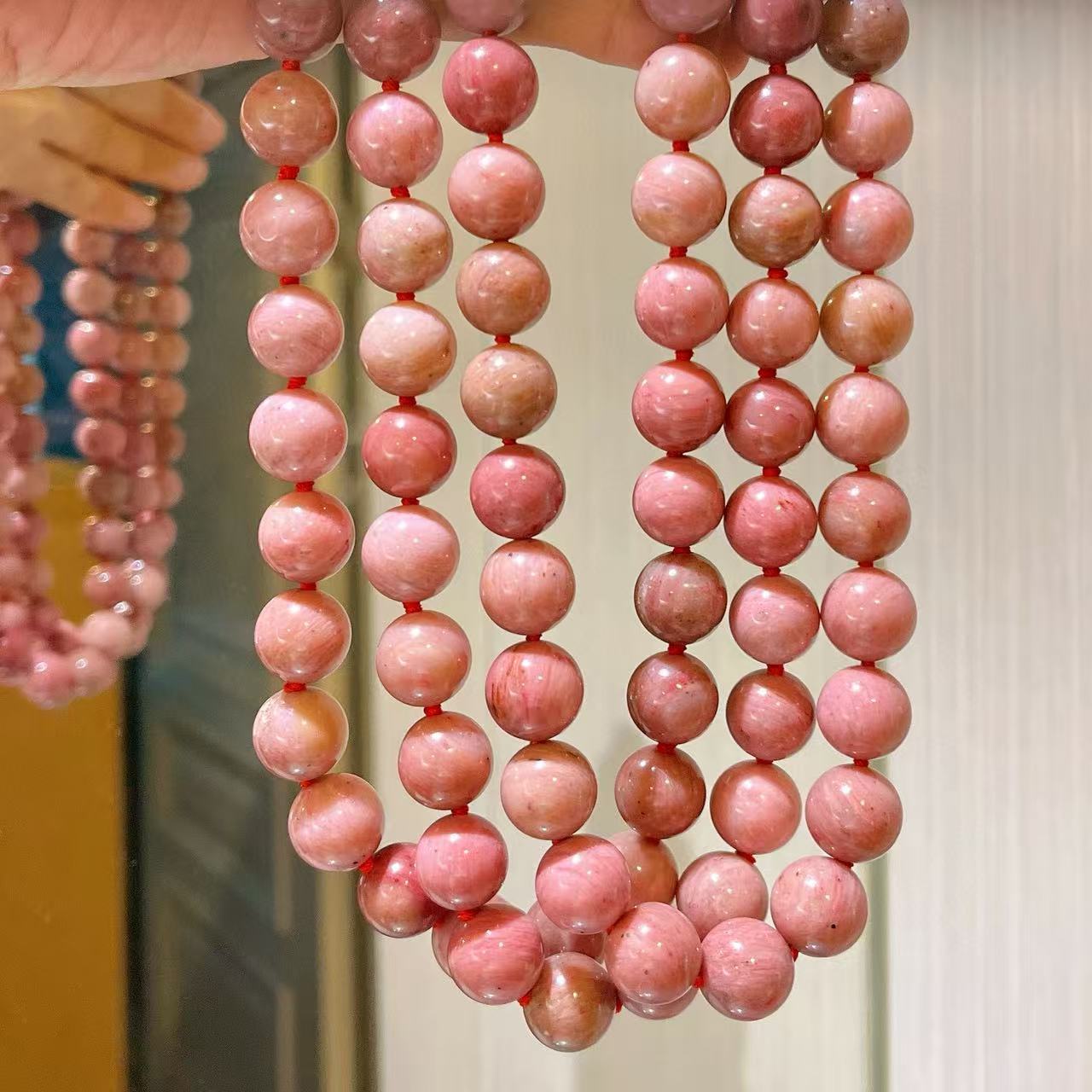 12mm premium 3A natural redwood pattern necklace collarbone chain