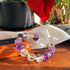 12mm natural large particle amethyst and white crystal bracelet