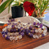 12mm natural large particle amethyst and white crystal bracelet