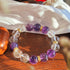 12mm natural large particle amethyst and white crystal bracelet