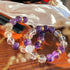 12mm natural large particle amethyst and white crystal bracelet