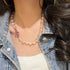 12mm natural white crystal necklace with large particles collarbone chain sweater chain
