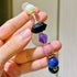 12-14mm Natural Yellow Crystal Purple Crystal Tiger Eye Stone Tianhe Stone Powder Crystal Lapis lazuli Obsidian Multi Gemstone Bracelet