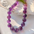 Vintage 12mm domineering large deep purple natural amethyst necklace collarbone sweater chain