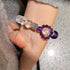 Natural Amethyst Purple Phantom Quartz White Quartz Fringe Bracelet
