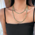 Natural Aventurine Flying Saucer Bead Long Necklace