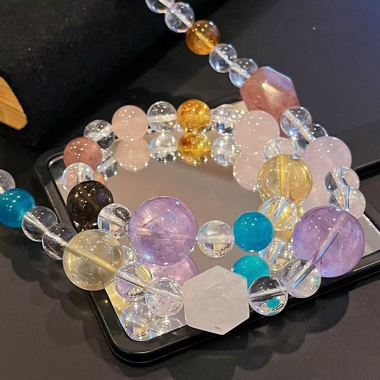 10-18mm Extra-Large Natural High-Quality Amethyst Clear Quartz Amazonite Citrine Crystal Beads Bracelet and Necklace