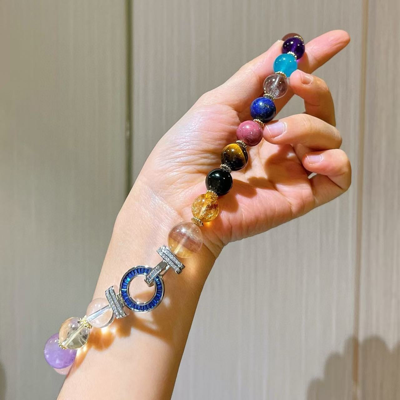 Multicolor Crystal Set 12-16mm Extra-Large Natural Amethyst/Lemon Citrine/Clear Quartz/Rose Quartz Beads