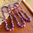 12mm Natural Uruguayan Amethyst Freeform Beads Individually Knotted Necklace