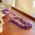 12mm Natural Uruguayan Amethyst Freeform Beads Individually Knotted Necklace