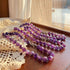 12mm Natural Uruguayan Amethyst Freeform Beads Individually Knotted Necklace