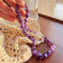 12mm Natural Uruguayan Amethyst Freeform Beads Individually Knotted Necklace