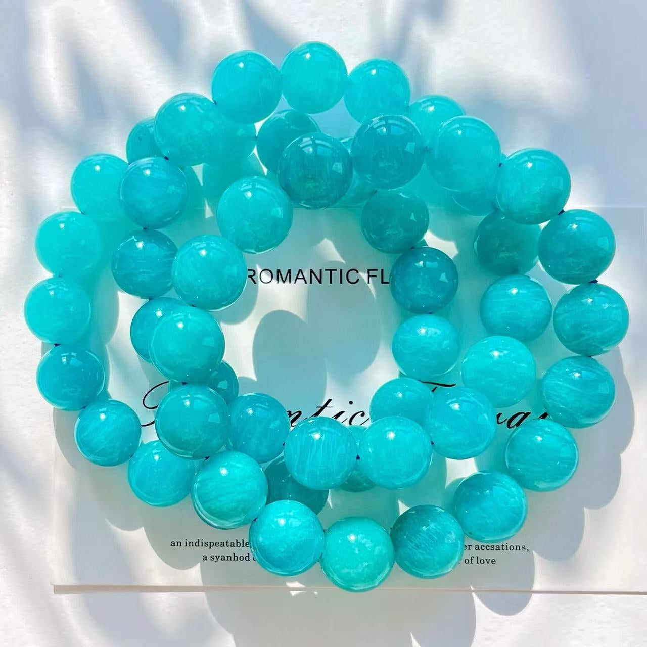 Madailan 12-13mm Natural Large-Grain Amazonite Beaded Bracelet