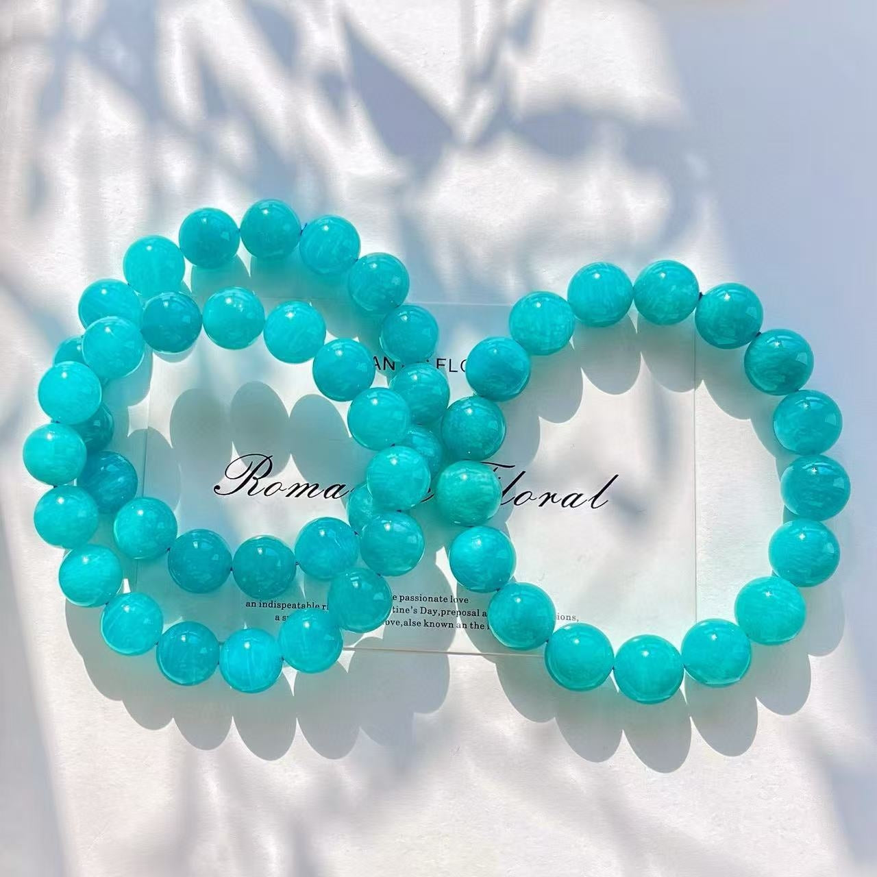 Madailan 12-13mm Natural Large-Grain Amazonite Beaded Bracelet