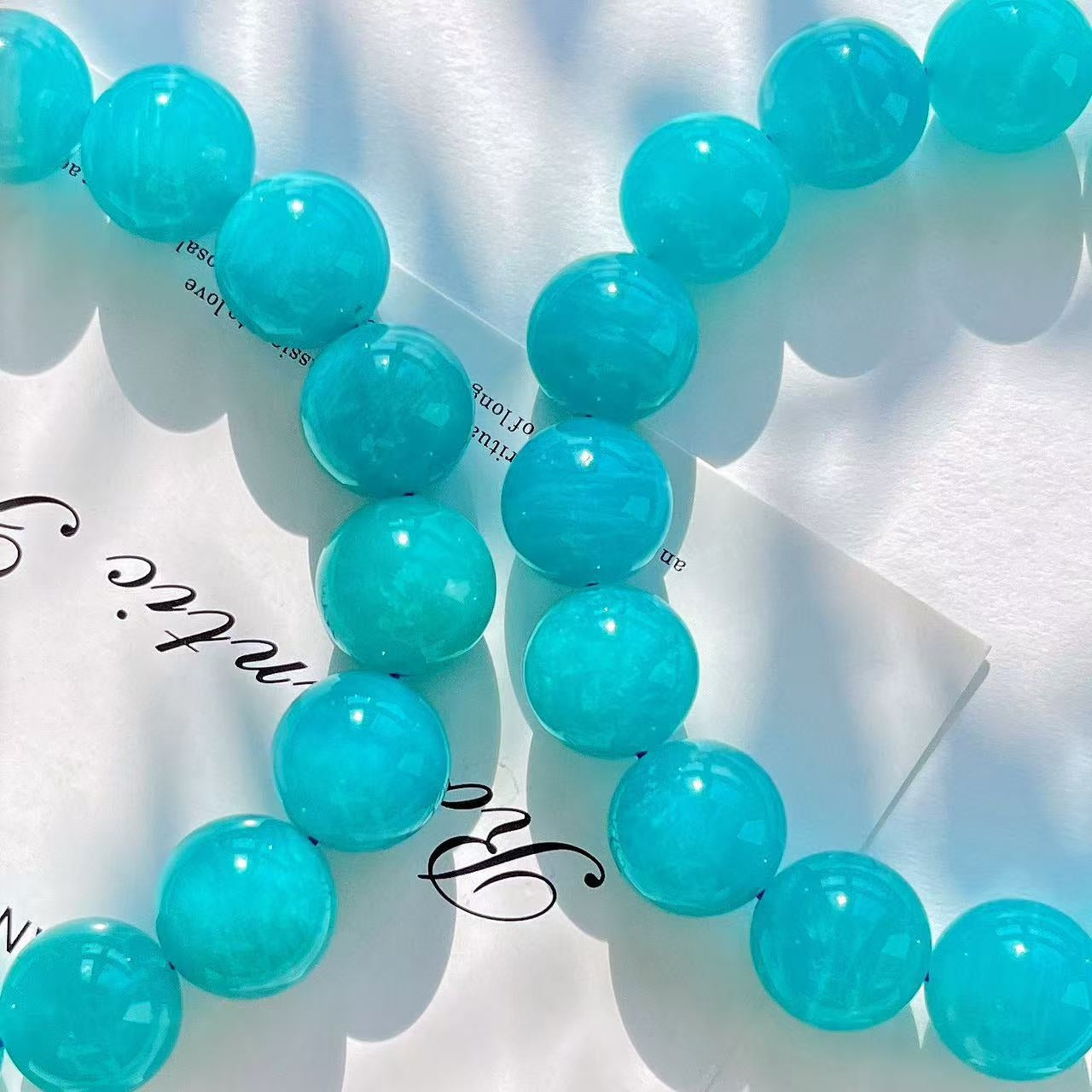Madailan 12-13mm Natural Large-Grain Amazonite Beaded Bracelet