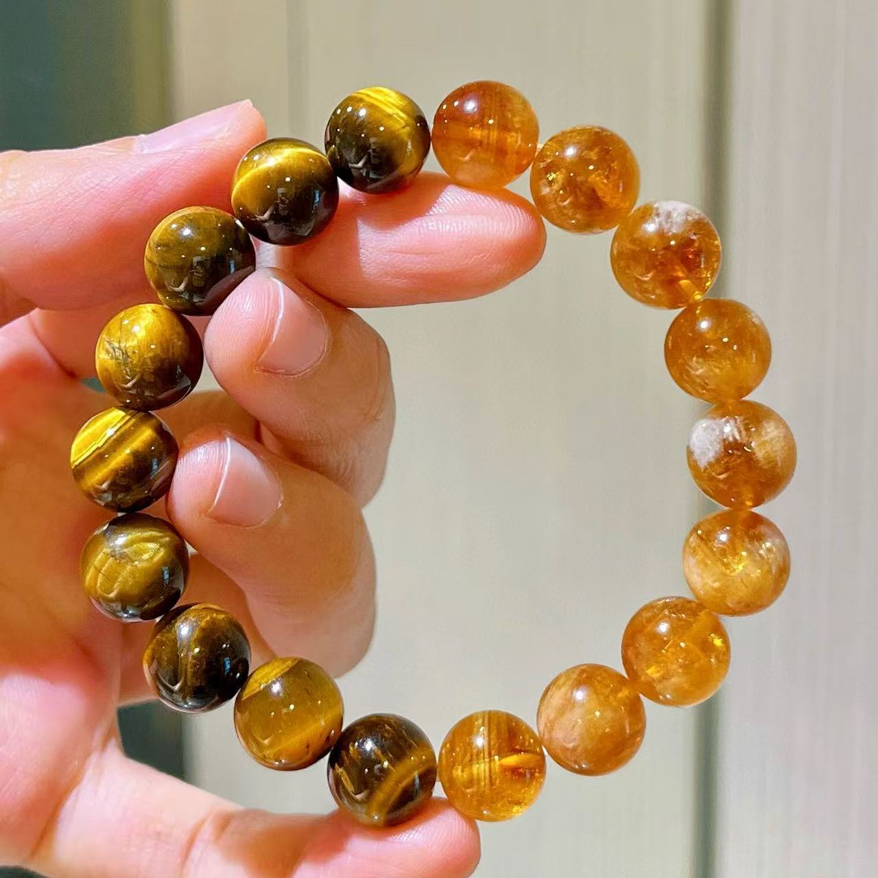 10mm Natural Honeyed Caramel Milky Tajin Golden Tiger's Eye Artfully Crafted Bracelet