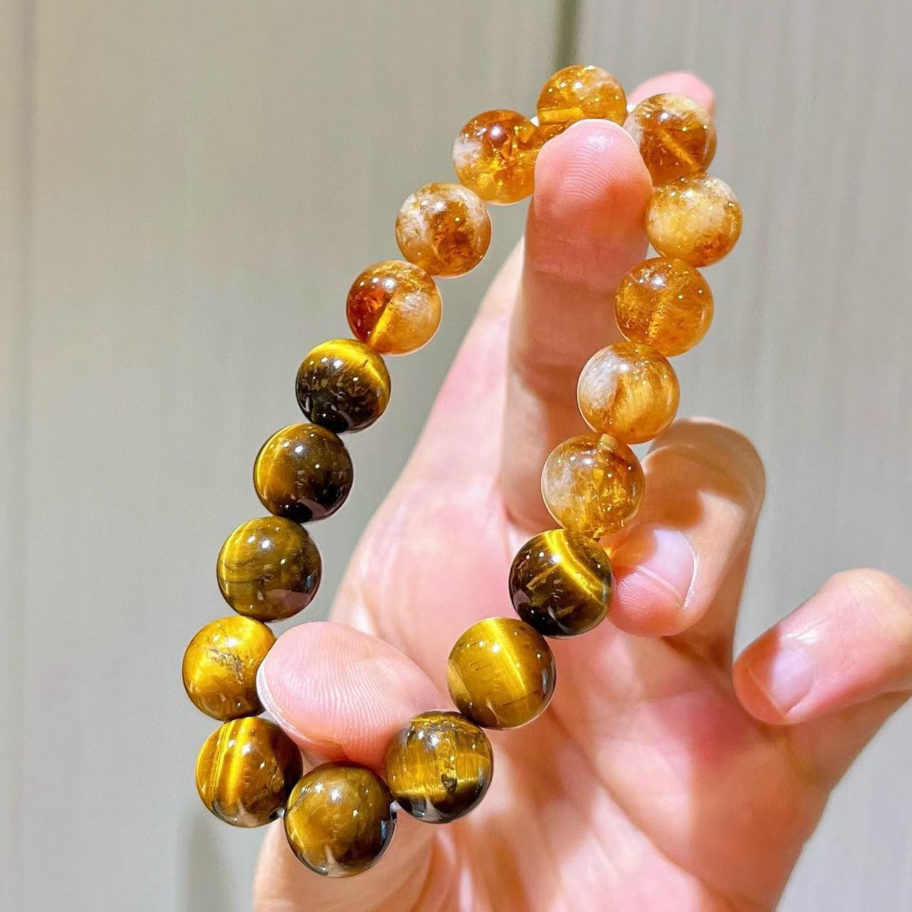 10mm Natural Honeyed Caramel Milky Tajin Golden Tiger's Eye Artfully Crafted Bracelet
