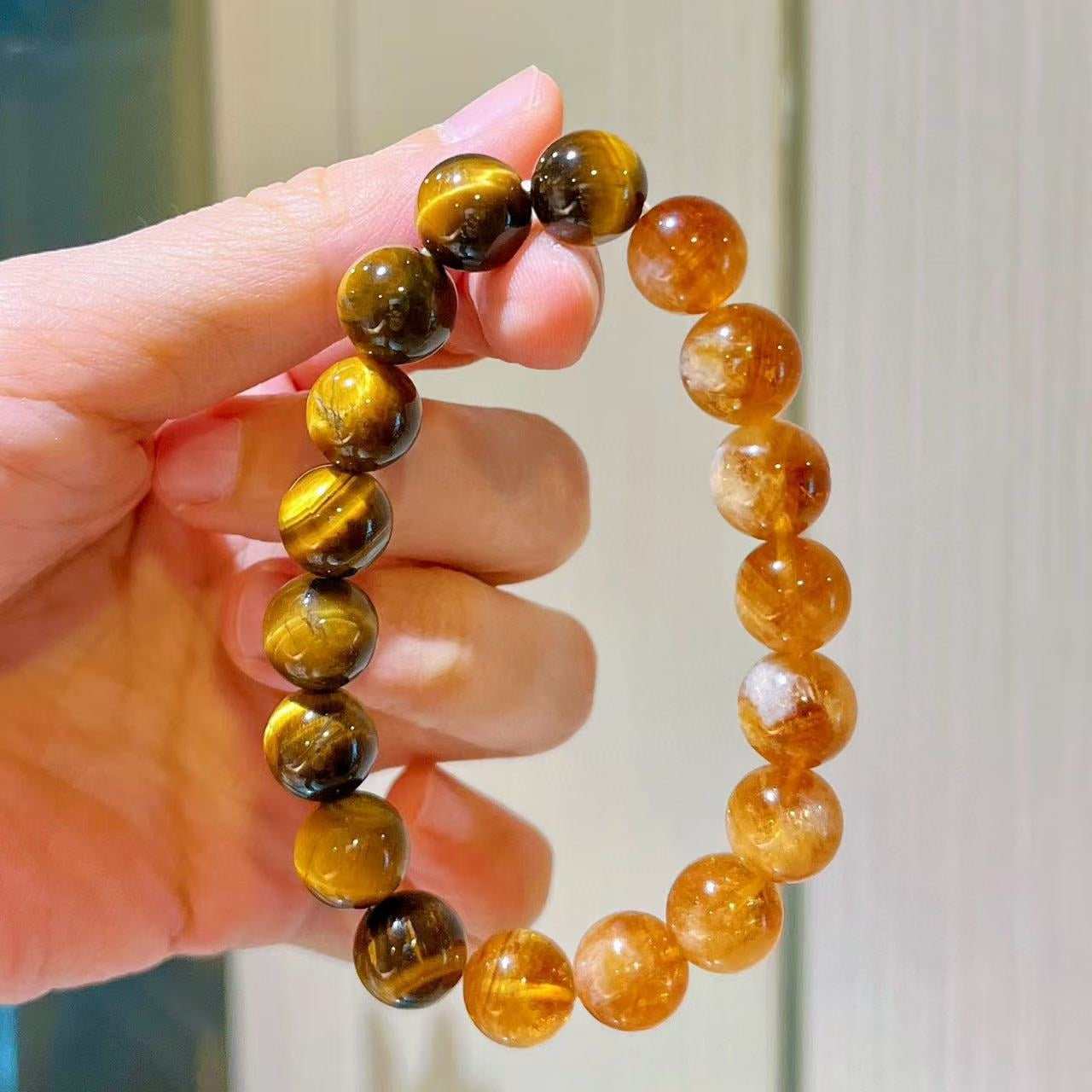 10mm Natural Honeyed Caramel Milky Tajin Golden Tiger's Eye Artfully Crafted Bracelet