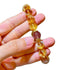 Designer 10mm Natural Caramel-Honey-Cream Yellow Tibetan Quartz & Strawberry Quartz Bracelet