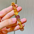 Designer 10mm Natural Caramel-Honey-Cream Yellow Tibetan Quartz & Strawberry Quartz Bracelet