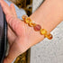Designer 10mm Natural Caramel-Honey-Cream Yellow Tibetan Quartz & Strawberry Quartz Bracelet
