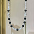 Vintage-Inspired Premium Natural Black Onyx & White Crystal Designer Collar Necklace