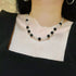Vintage-Inspired Premium Natural Black Onyx & White Crystal Designer Collar Necklace