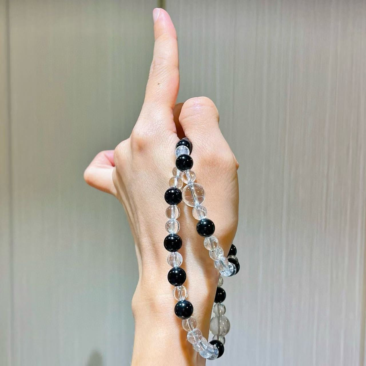 Vintage-Inspired Premium Natural Black Onyx & White Crystal Designer Collar Necklace