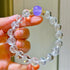 Designer Violet-Color Quartzite & Natural White Crystal Beaded Bracelet