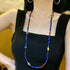 Vintage-Inspired Natural Lapis Lazuli & Carnelian Designer Lariat Necklace