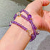 Designer 4mm Lavender-Purple Natural Amethyst & White Crystal Multi-Wrap Bracelet