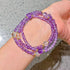 Designer 4mm Lavender-Purple Natural Amethyst & White Crystal Multi-Wrap Bracelet
