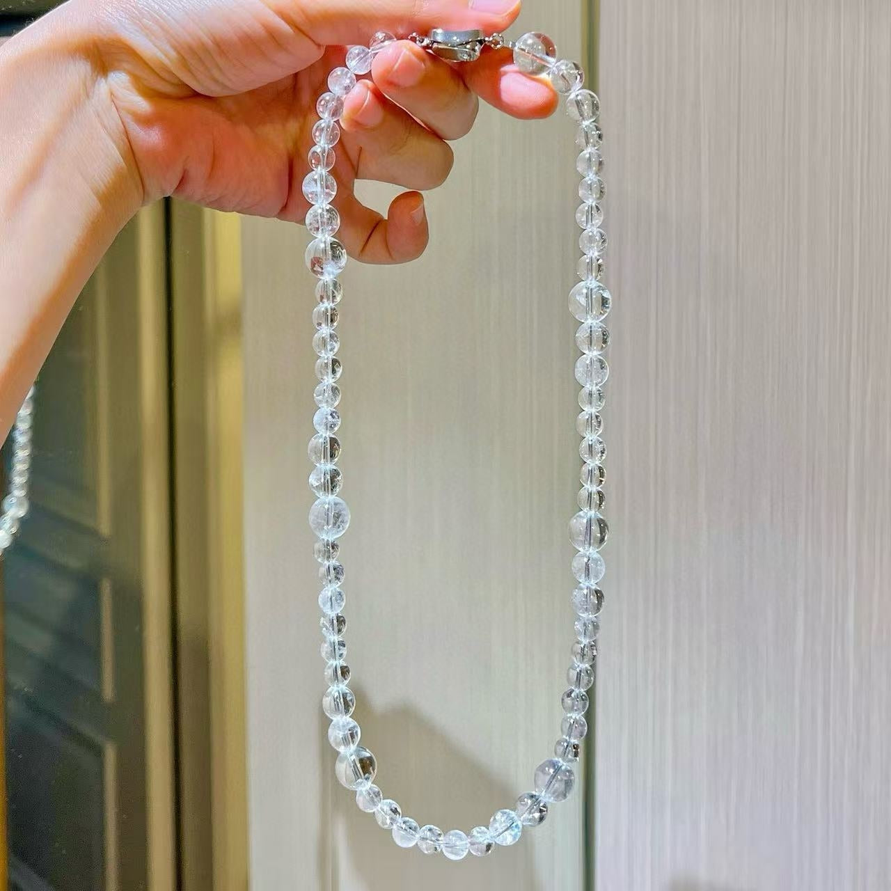 Vintage Premium Natural White Crystal Starry Sky Necklace