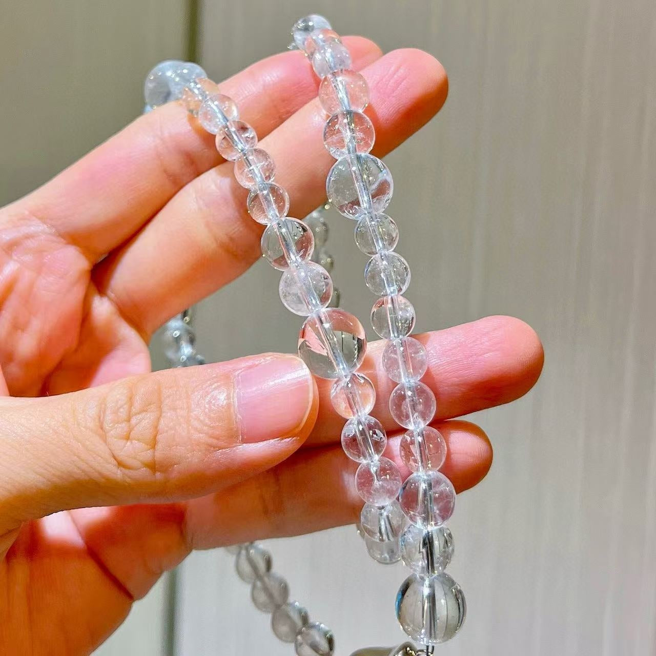 Vintage Premium Natural White Crystal Starry Sky Necklace