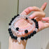 Designer multi-wrap natural black onyx & white crystal bracelet