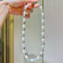 10mm Natural Freshwater Pearls and White Crystal Designer Collarbone Necklace