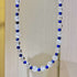 8mm Natural White Crystal and Lapis Lazuli Designer Collarbone Necklace