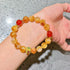 10mm Caramel Honey Milk Natural Yellow Tower Quartz & Carnelian Designer Bracelet