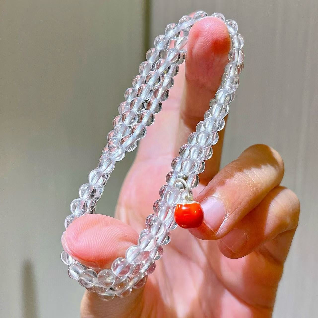 4mm Sterling Silver Designer Premium Natural White Crystal Lucky Multi-Stack Bracelet