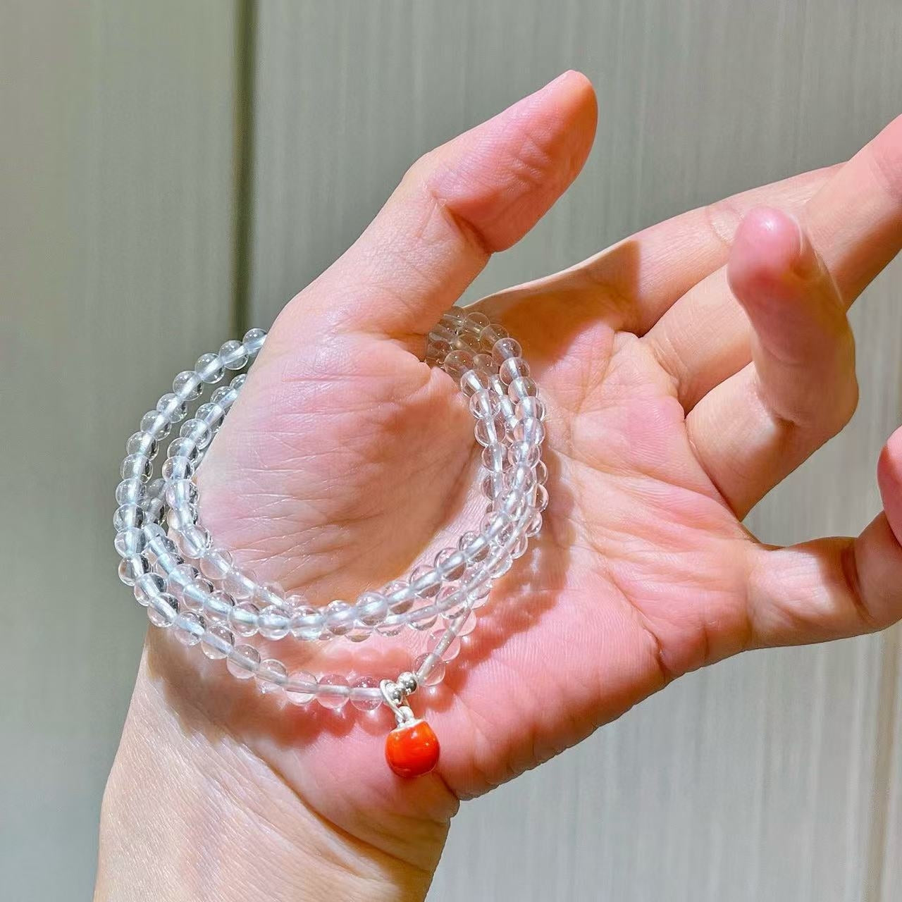 4mm Sterling Silver Designer Premium Natural White Crystal Lucky Multi-Stack Bracelet