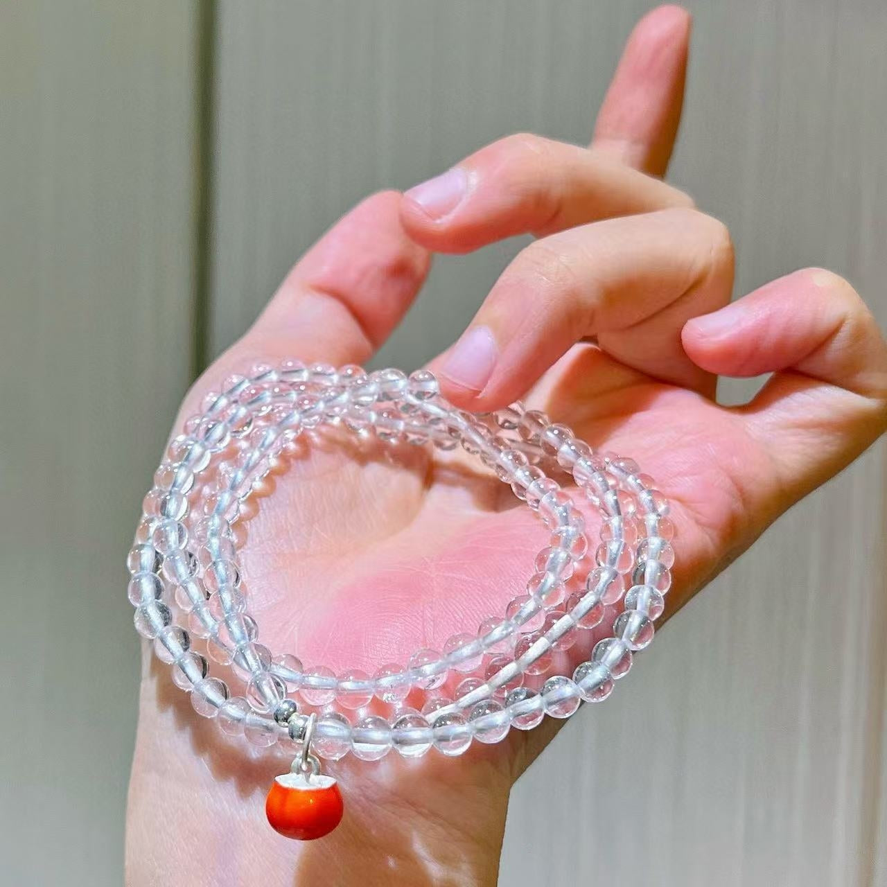 4mm Sterling Silver Designer Premium Natural White Crystal Lucky Multi-Stack Bracelet