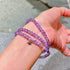 Sterling Silver Designer Premium Natural Amethyst Multi-Stack Bracelet